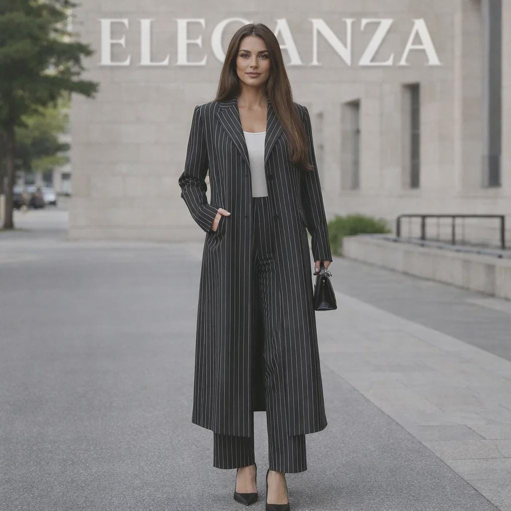 Long Coat Pant Suit - Etsy