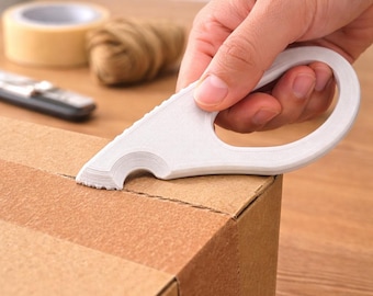 Parcel Opener STL | Ergonomic Box Cutter Opener Tool for Packages, Mailers and Shipping Boxes | Home & Office 3D Print File