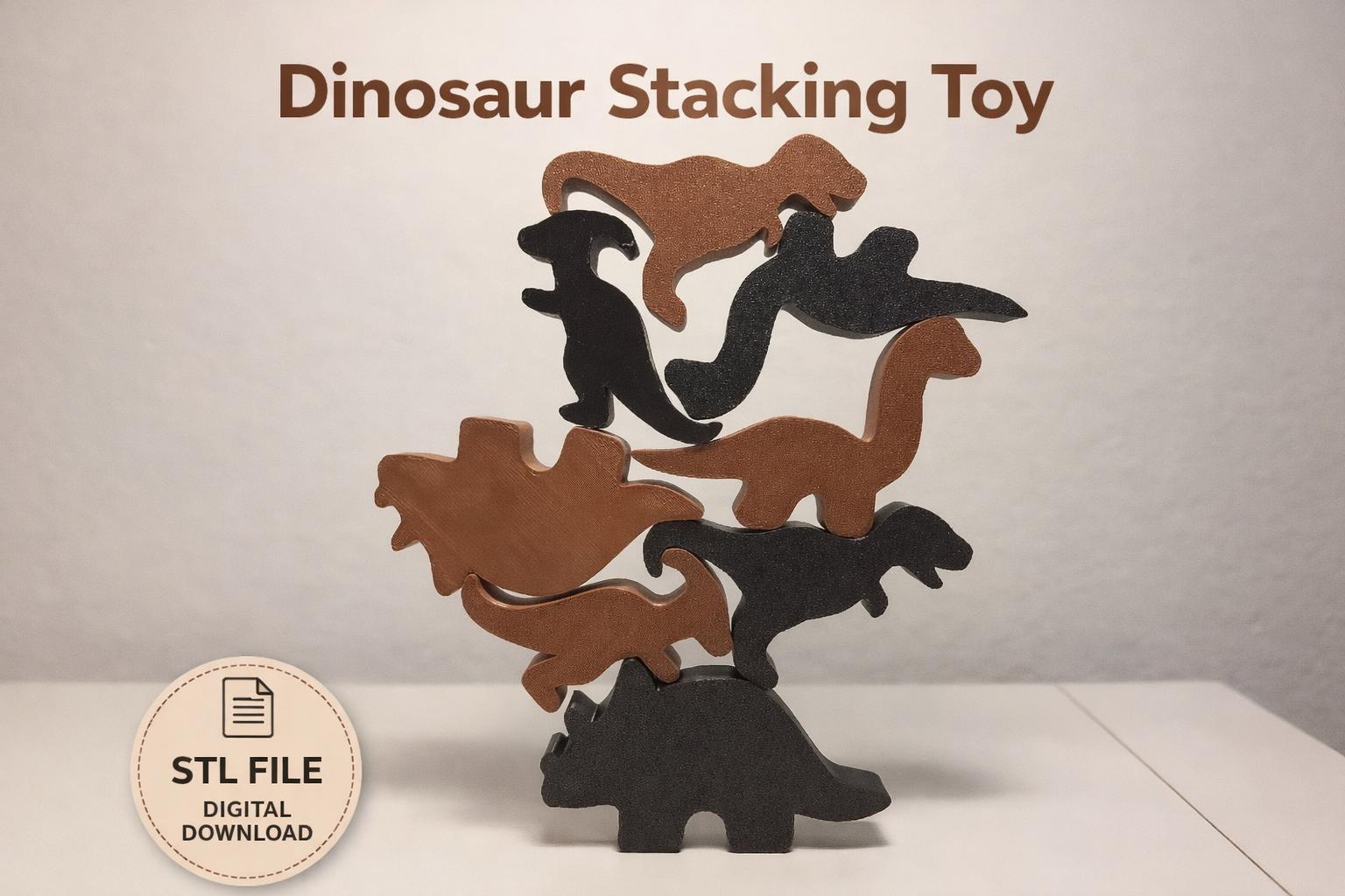Dinosaur Stacking Game STL | Balance Toy for Kids, Family Game Night ...