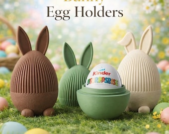 Easter Bunny Egg Holder STL | Bunny Candy Holder for Surprise Chocolate Eggs, Spring Table & Easter Basket Decor | Japandi 3D Print File