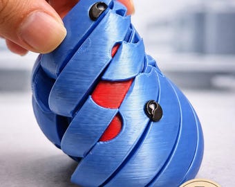 Twist Fidget Ball STL | Cute Smiley Blob Fidget Toy for Stress Relief, Sensory Play and Desk Fun | Kids & Adults 3D Print File