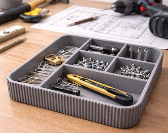 Hardware Storage Tray STL | Build Tray Organizer for Screws, Bolts, Small Parts and DIY Bench Projects | Garage & Workshop 3D Print File