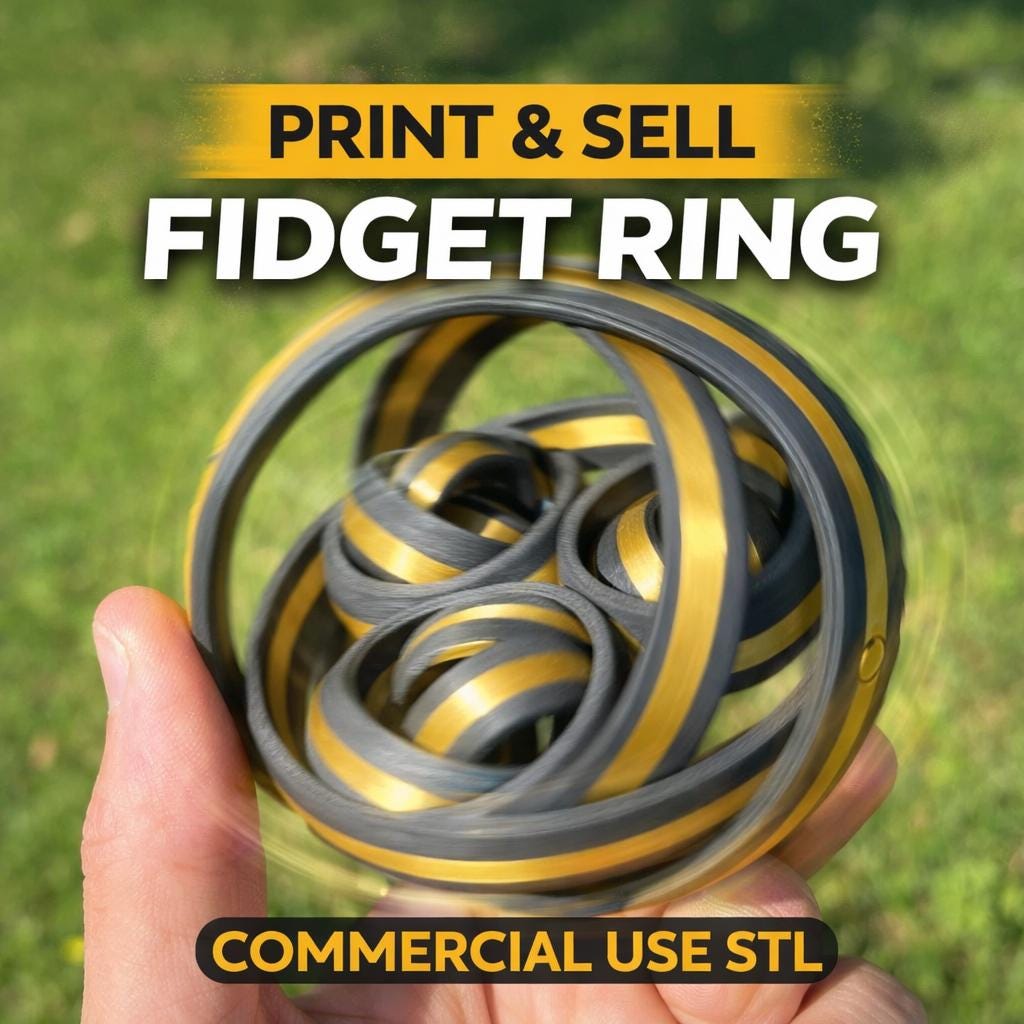 Kinet Rings Ring Fidget Toy STL | Kinetic Rings-in-rings Fidget for Stress Relief ...