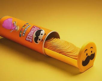 Pringles Can Tray STL | Chips Slider Tray with Lid Holder for Snacks, Movie Nights & Pantry | Kitchen Organizer 3D Print File