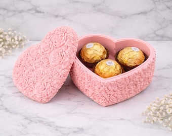 3D Printable Petal Heart Box STL – Valentine's Gift Container (Digital Download)