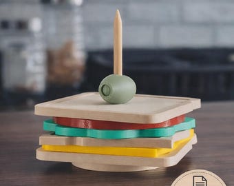 Club Sandwich Coasters STL | Stackable Drink Coaster Set for Coffee Table, Kitchen & Dining | Fun Home Decor 3D Print File