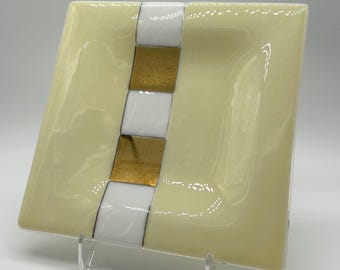 Vanilla Square Glass Tray