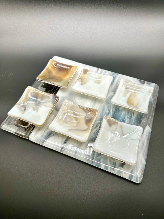 Snowy Glass Seder Plate