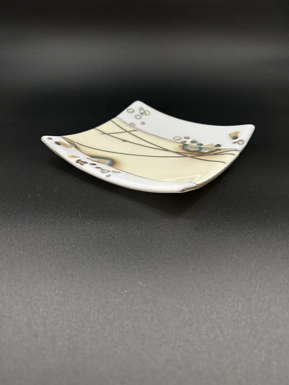 Ivory Square Glass Tray