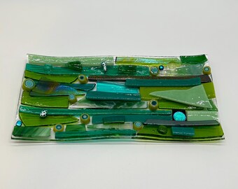Seafoam Wave Glass Tray