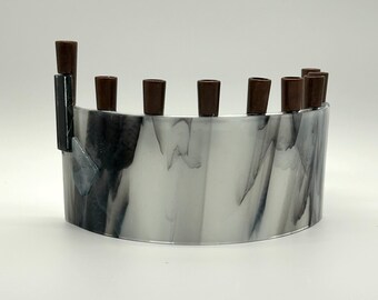 Marbled Glass Menorah (1)