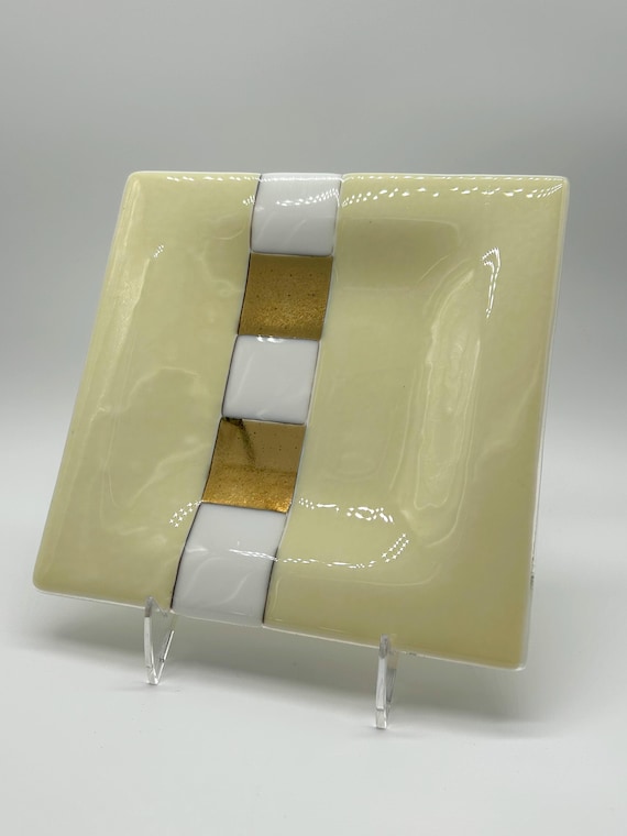 Vanilla Square Glass Tray