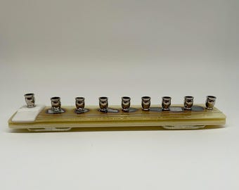 Cream Glass Menorah