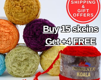 Himalaya Koala Bulky Plush Yarn – Super Soft Velvet Chenille for Amigurumi, Blankets & Crochet Projects | Ships from USA