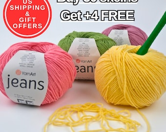 YarnArt Jeans – Soft Baby and Amigurumi Yarn for Knitting & Crochet, 55% Cotton | US Shipper