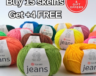 YarnArt Jeans – Soft Baby and Amigurumi Yarn for Knitting & Crochet, 55% Cotton | Ships from US