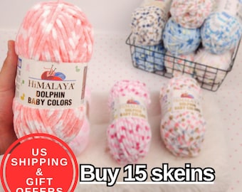 Himalaya Dolphin Baby Colors 100g – Plush Chenille Yarn for Amigurumi, Crochet & Knitting | Ships from USA