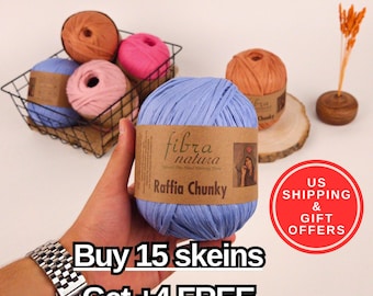 Fibra Natura Chunky Yarn – Lightweight Paper Yarn for Bags, Hats, Home Décor | Ships from USA