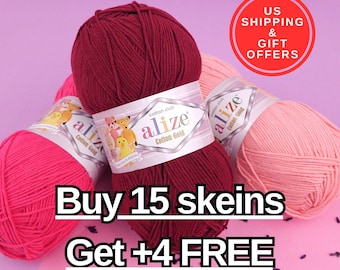 Alize Cotton Gold – Soft Cotton Yarn for Amigurumi, Baby Clothes, Crochet & Knitting | US Shipper