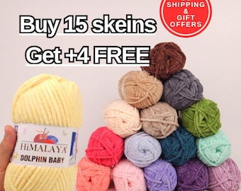 Himalaya Dolphin Baby Yarn, Super Bulky Plush Chenille for Amigurumi & Baby Blankets | Ships from USA