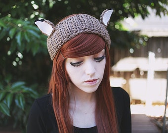 Shika - Handmade Crochet Deer Ear Headband Ear Warmer Animal Ears Headband Doe