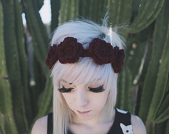 Demeter - Handmade Crochet Flower Crown Headband Crochet Crown Crochet Flowers