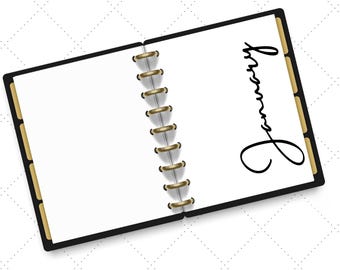 Happy Planner Dashboard: Simple Black & White - Classic Size Insert