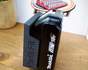 Uchwyt na akumulator Makita 18 V LXT montowany pod półką | Organizer na akumulatory Makita | Przechowywanie akumulatorów w szafce | Uchwyt ścienny na narzędzia garażowe