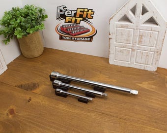 Universal Magnetic Ratchet Extension Organizer | Gridfinity Tool Holder | 3/8, 1/4, 1/2 | 3D Printed Garage Toolbox Storage | Mechanics Set