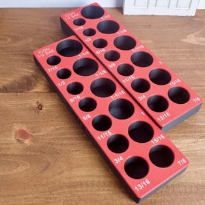 Magnetyczny organizer na nasadki udarowe ICON 1/2" | Uchwyt na narzędzia Gridfinity | Tacka SAE i metryczna | Druk 3D | Przechowywanie w skrzynce narzędziowej w garażu mechanika zdjęcie 5