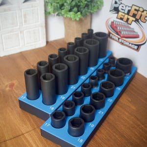 Magnetyczny organizer na nasadki udarowe ICON 1/2" | Uchwyt na narzędzia Gridfinity | Tacka SAE i metryczna | Druk 3D | Przechowywanie w skrzynce narzędziowej w garażu mechanika zdjęcie 6