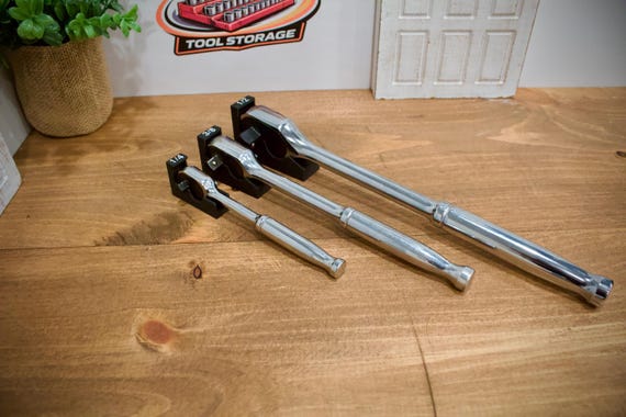 Magnetic Ratchet Holder | Toolbox Organizer | 1/4", 3/8", 1/2" Drive | Tool Box Storage | 3D Printed | Garage Mechanic Drawer Organizer