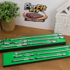 Organizador de extensión apilable ICON / Soporte para herramientas Gridfinity / Adaptador de trinquete de 3/8, 1/4 / Almacenamiento de caja de herramientas para garaje impreso en 3D / Juego de herramientas para mecánicos