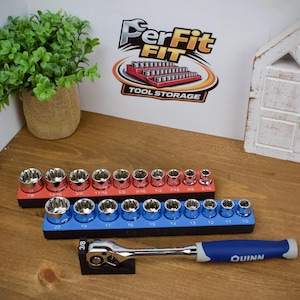 Quin 21-teiliger 3/8" Steckschlüsseleinsatz | Passend für Quin Art.64536 SAE & Metric Steckschlüsselsatz | Toolbox Steckschlüsseleinsatz |