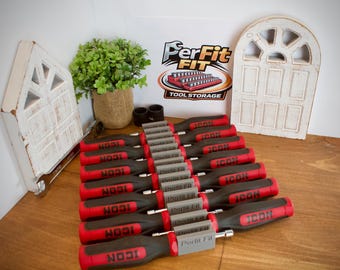 Magnetyczny uchwyt na śrubokręt | Drukowany w 3D organizer na narzędzia | Przechowywanie w szufladzie skrzynki narzędziowej | Organizer do garażu i warsztatu | Modułowy uchwyt na narzędzia