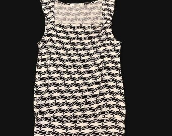 Old navy geometric all over modal stretch square neck top vtg y2k Xs/14.75
