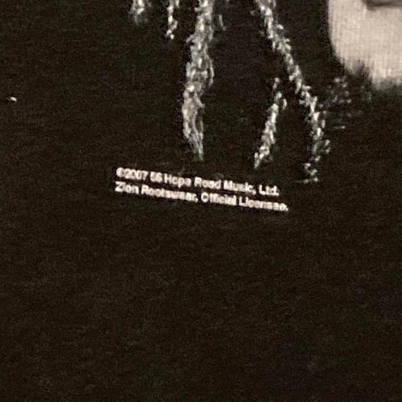 Bob Marley black baby tee Zion Roots Rasta reggae y2k 07' L/16.5 View 3
