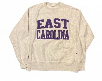 Sudadera East Carolina Champion Reverse Weave, gris jaspeado, talla M/22