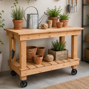 DIY Potting Bench Plans PDF: Modern Garden Workbench Build Guide