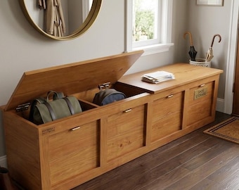Storage Bench Plan: Entryway Lid Backpack Storage (PDF)