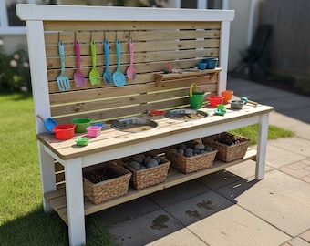 Kids Mud Kitchen Plans | DIY Wooden Outdoor Play Station Blueprint (PDF Download)