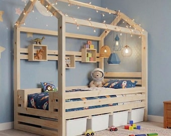 Toddler Bed Plan: Montessori bed Plans, Storage Box (PDF Download)