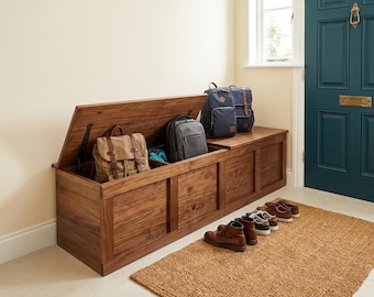 Entryway Storage Bench Plan, Lift-Top Backpack Storage, Woodworking Plans (PDF Download)