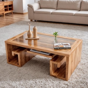 Glas Top Couchtisch Pläne | Einfaches DIY mit Minimalem Werkzeug | PDF-Download