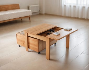 Coffee Table Plan: Expandable Coffee Tables, Hidden Storage, Woodworking Plans, (PDF Download)