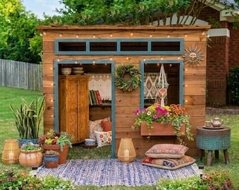 Cozy Playhouse Shed Plan - DIY Children's Outdoor Playhouse, Woodworking Plans (PDF Download)
