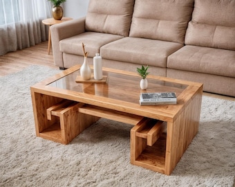Glass Top Coffee Table Plans | Easy DIY Build with Minimal Tools | PDF Download