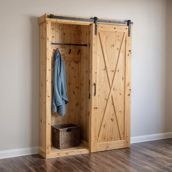 Inkomkast plattegronden, hangende kleding, boekenplank, houtbewerkingsplannen (pdf-download)