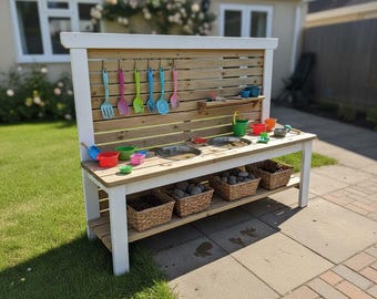 Kids Mud Kitchen Woodworking Plan – Printable DIY Outdoor Play Station
