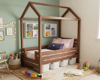 Crib Bed Plan: Toddler Bed With Toy Storage , Modern Woodworking Build Guide (PDF Download)